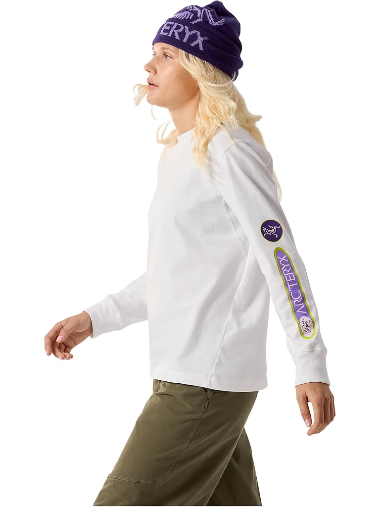 White Arc'teryx Kragg Cotton Sticker Crew Long Sleeve