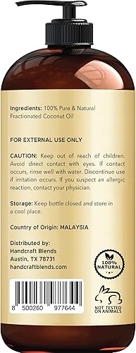 Miniatura 5 de Handcraft Blends Aceite de almendras dulces y aceite de coco fraccionado, aceites 100% puros y naturales, aceite portador de grado terapéutico