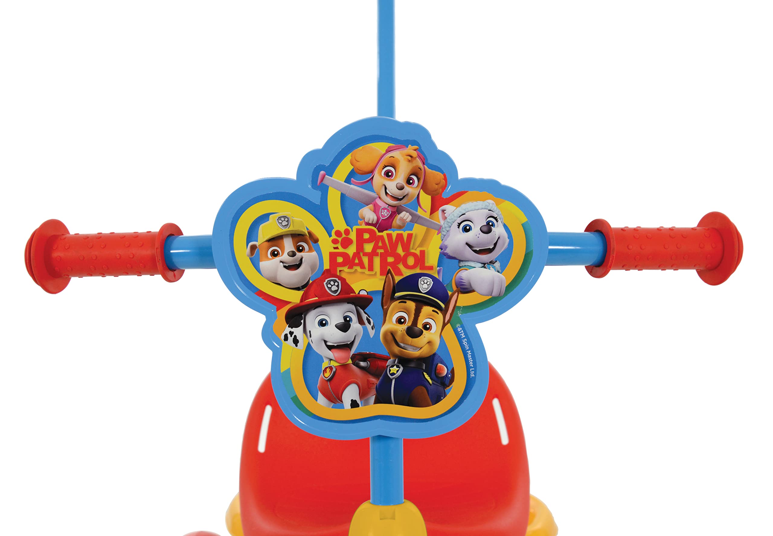 Paw Patrol First Ride On Trike, giocattolo per bambini con manico regolabile, frizione a pedale facile da cambiare, pneumatici a prova di foratura, telaio in acciaio, parafango anteriore, portaoggetti