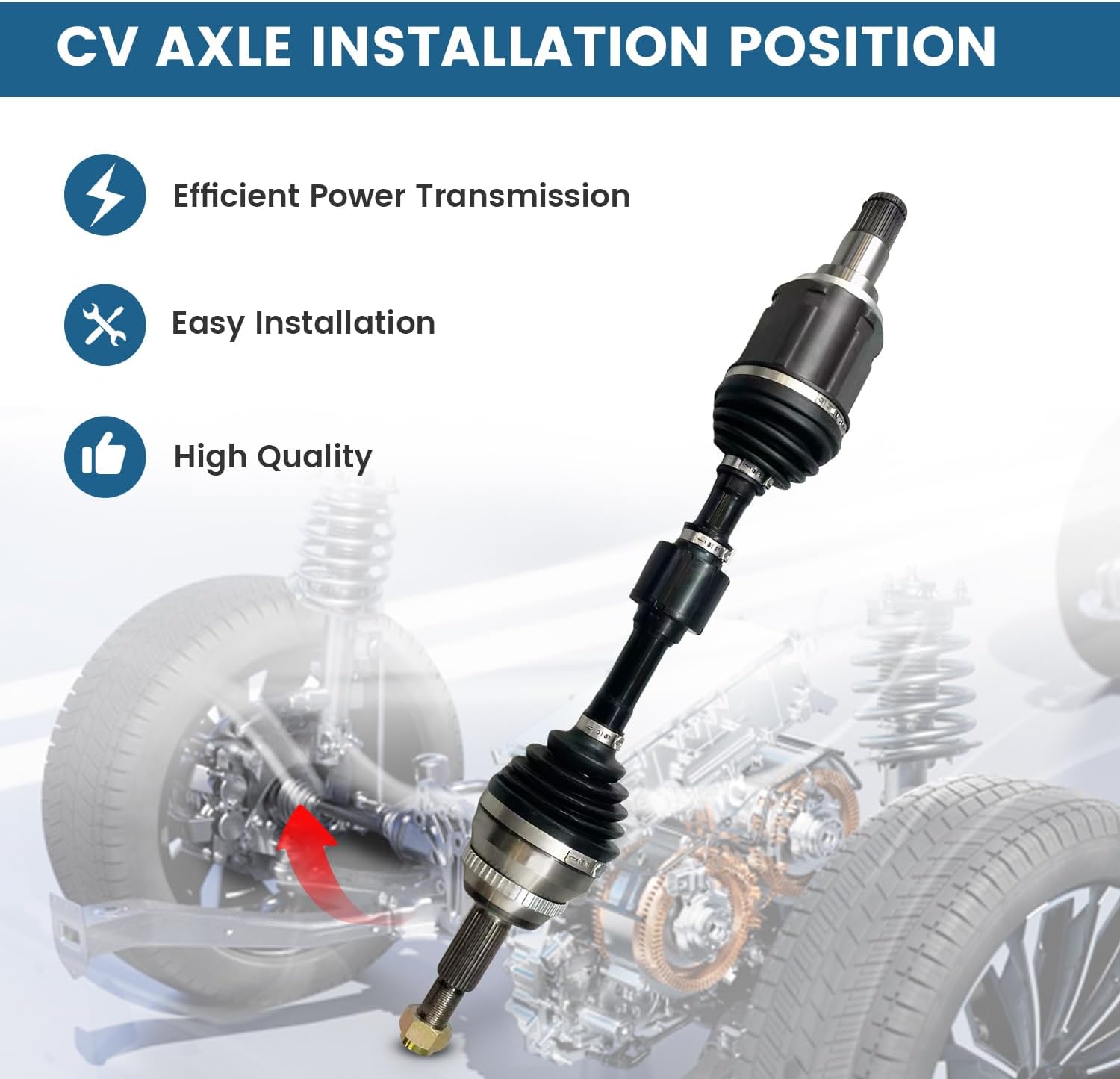 Front Left CV Axle Shaft Assembly Compatible with Toyota Camry 2007-2017, Lexus ES350 2007-2022, Toyota Avalon 2008-2018 Automatic Trans, 66-5279 CV Joint Axle Drive Shaft Front Driver Side 4342006510