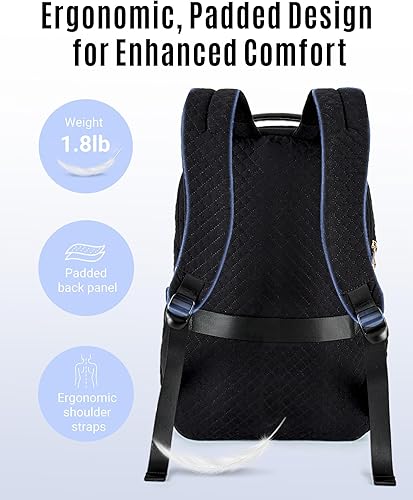 Miniatura 4 de Mochila para mujer mochila para laptop de 156 pulgadas para computadora viajes escuela trabajo profesional bolsas de cuaderno con patrón de puntada