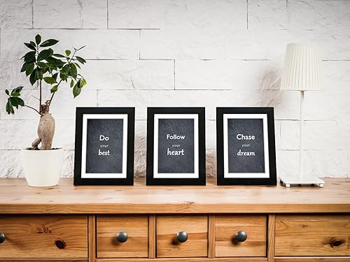 Vista 130 de Juego de 6 portarretratos de 5 x 7 con cristal real para fotos de 4 x 6 con paspartú o 5 x 7 sin paspartú, para pared o mesa, marcos de fotos