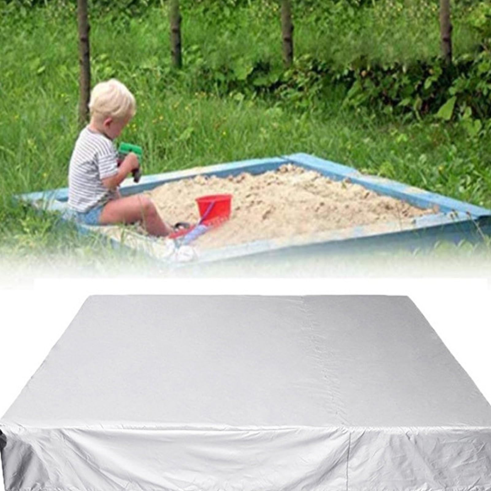 1 Szt Pokrowiec na Bunkier Pokrowiec na Piaskownicę Zadaszenie Piaskownicy Basenowej Rozkładany Pokrowiec na Piaskownicę Pokrowiec na Piaskownicę Pokrowiec 420D Oxford Cloth