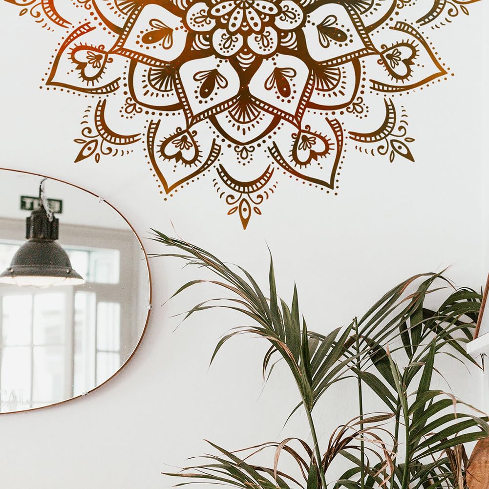 Wandtattoo Mandala Blumen Design - Boho Deko Für Wohnzimmer & Schlafzimmer