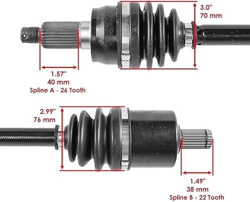 Miniatura 3 de Replacement Part OEM for Front Rear Left Right Axles for Polaris Scrambler 1000 Md Tractor 2015 2016 Index-DDR965-GTF1-3391