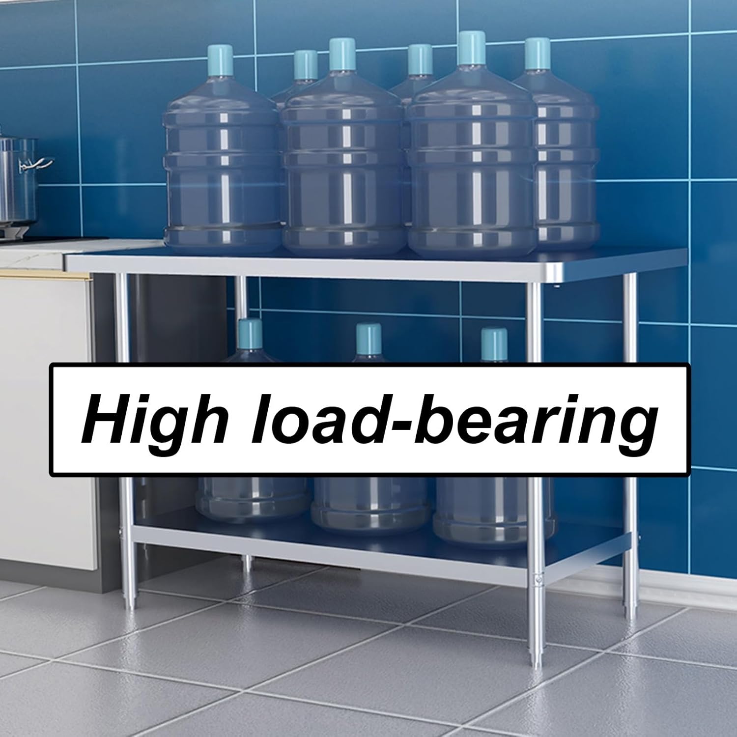 Commercial Stainless Steel Workbench Three-tier Kitchen Prep Table Multifunctional and Practical Metal Table Solid and Non-shaking Storage Rack Wide Range of Applications