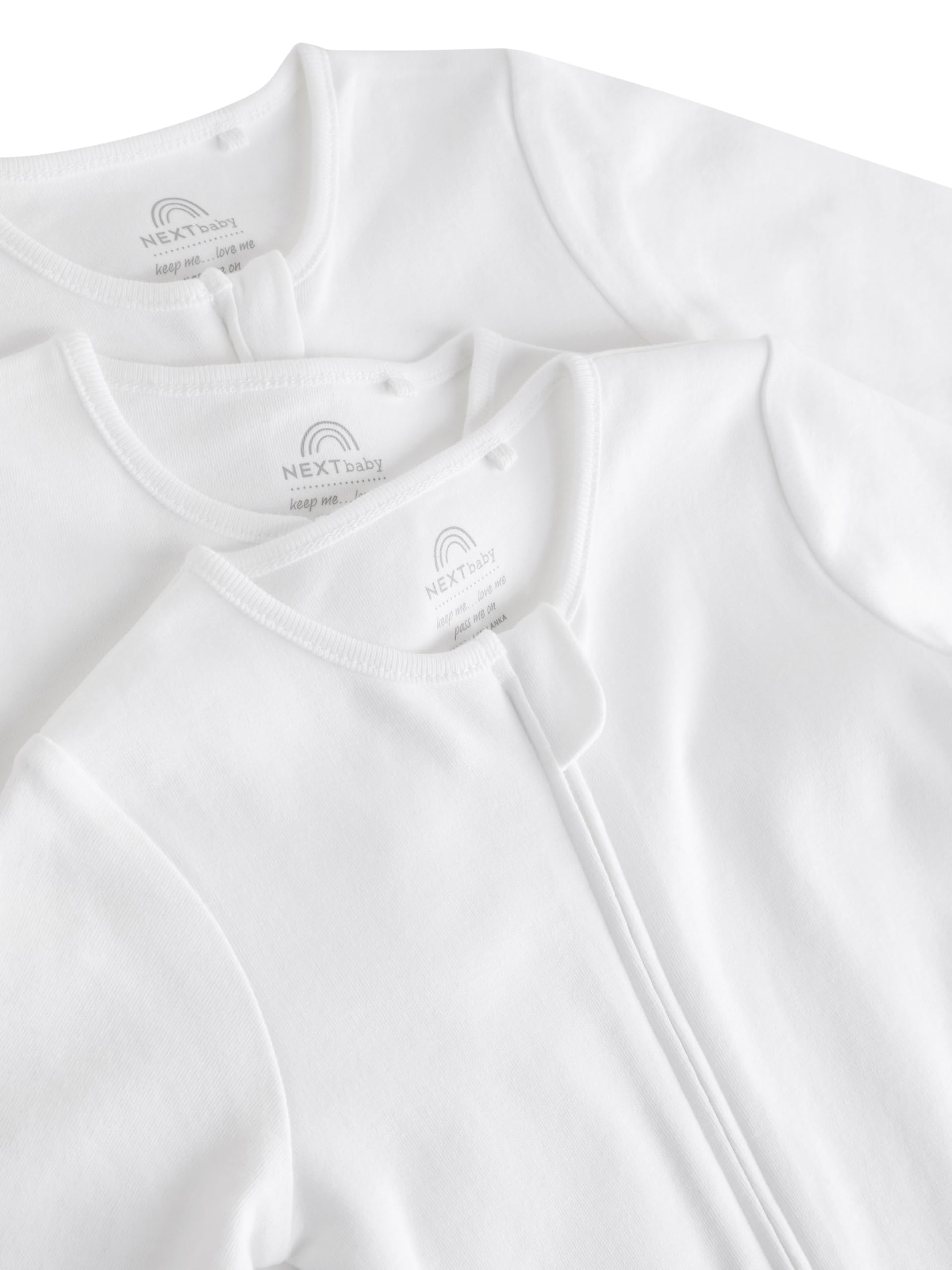NEXT Bébé Dors-Bien Essentiel 100% Coton zippé pour bébé, Lot de 3