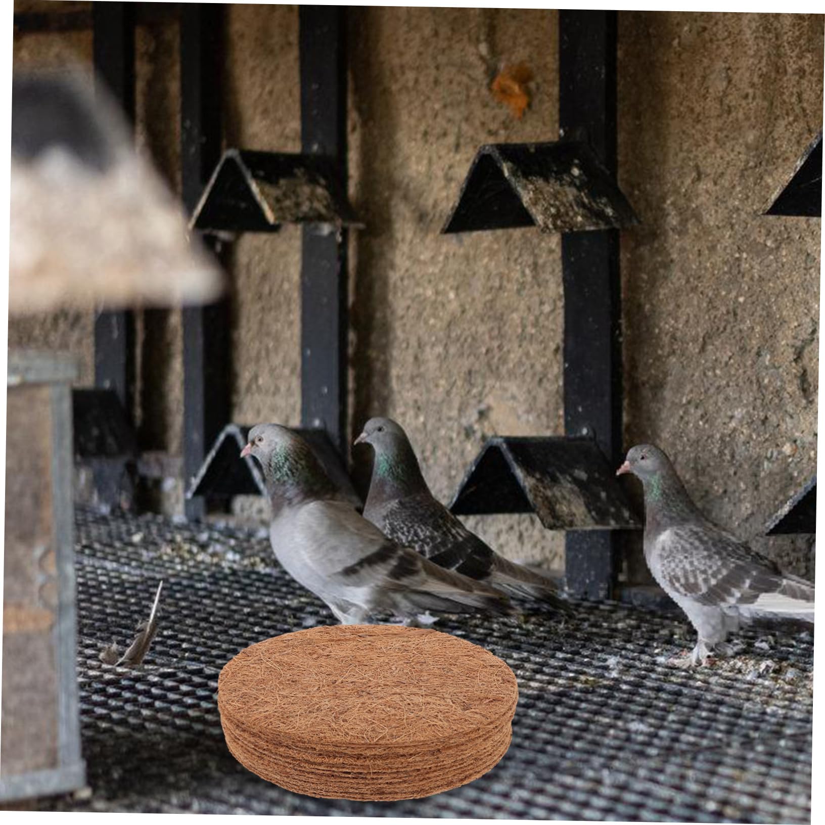 YARNOW 12 Tappetini per Nidificare Uccelli in Fibra di Cocco Naturale, Traspiranti e Facili da Trasportare, per Allevamento Piccioni e Uova