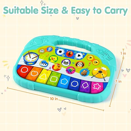 Miniatura 5 de PLAY Juguetes musicales para bebés  Teclado de juguete para niños pequeños, piano y batería para bebés, piano infantil con sonido de animales,