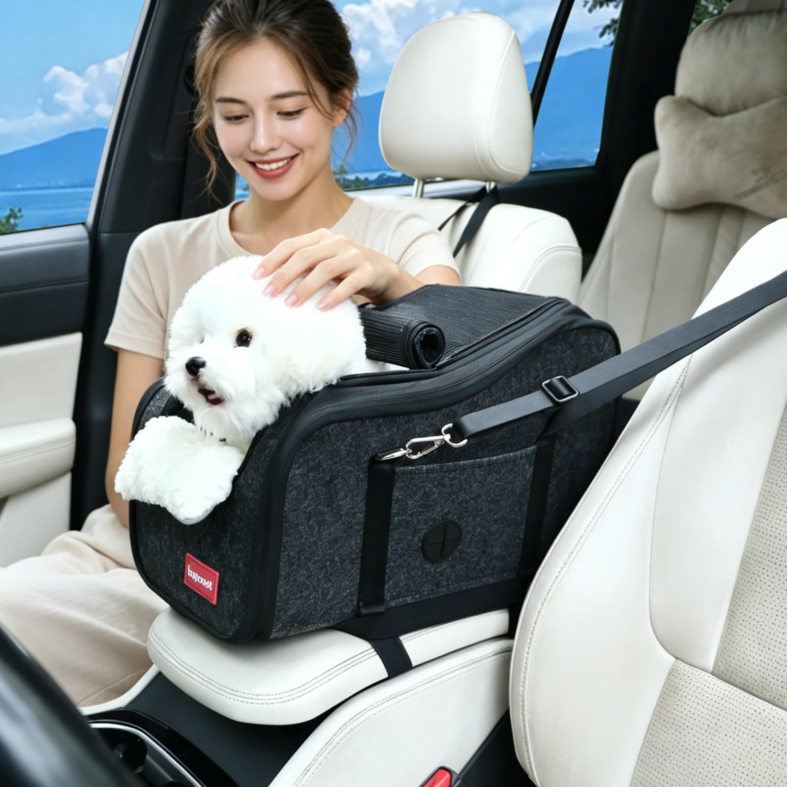 Loapooet Center Console Dog Car Seat