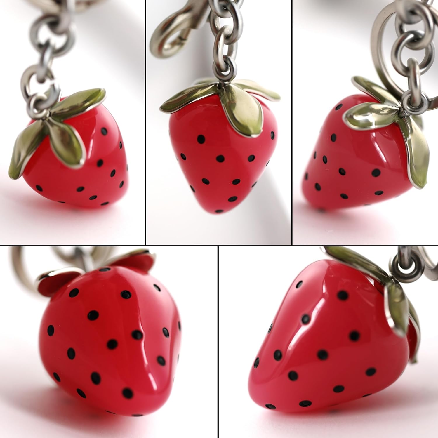 Bag Charm for Handbags, Cherry Bags Charm Strawberry Radish Fruit Bag Charms Car Keychain Accessories - Image 3