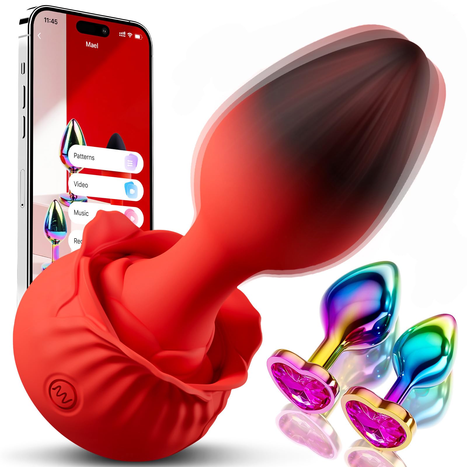 Anal Plug Sex Toys Vibrator 3PCS Silicone Metal Butt Plug Anal Toys Trainer Kit with 11 Vibration APP