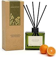 Vista 1 de Reed Diffuser, 4 oz Citrus Grove Scent Diffuser with 10 Sticks, 90 Days Long Lasting Reed diffusers for Home, Elegant Fragrance for Bathroom Bedroom