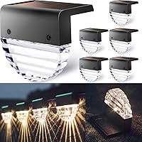 TIJNN Solar Deck Lights Outdoor Waterproof LED - Warm White & 7-Color Changing for Stairs, Fence, Patio, Yard - 6 Pack