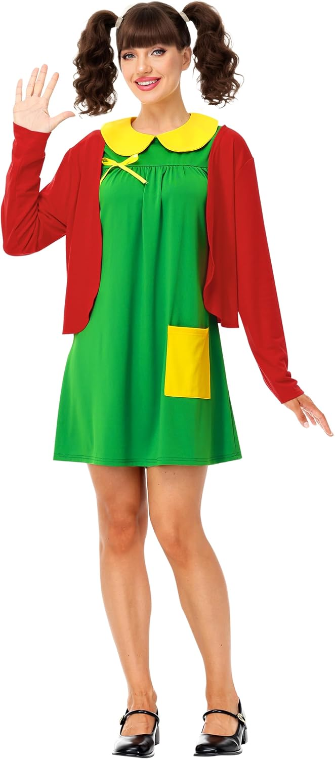 Remimi Adult Halloween Costume Long Sleeves Holiday Outfits Novelty 2 Piece Dress Sets - Image 5