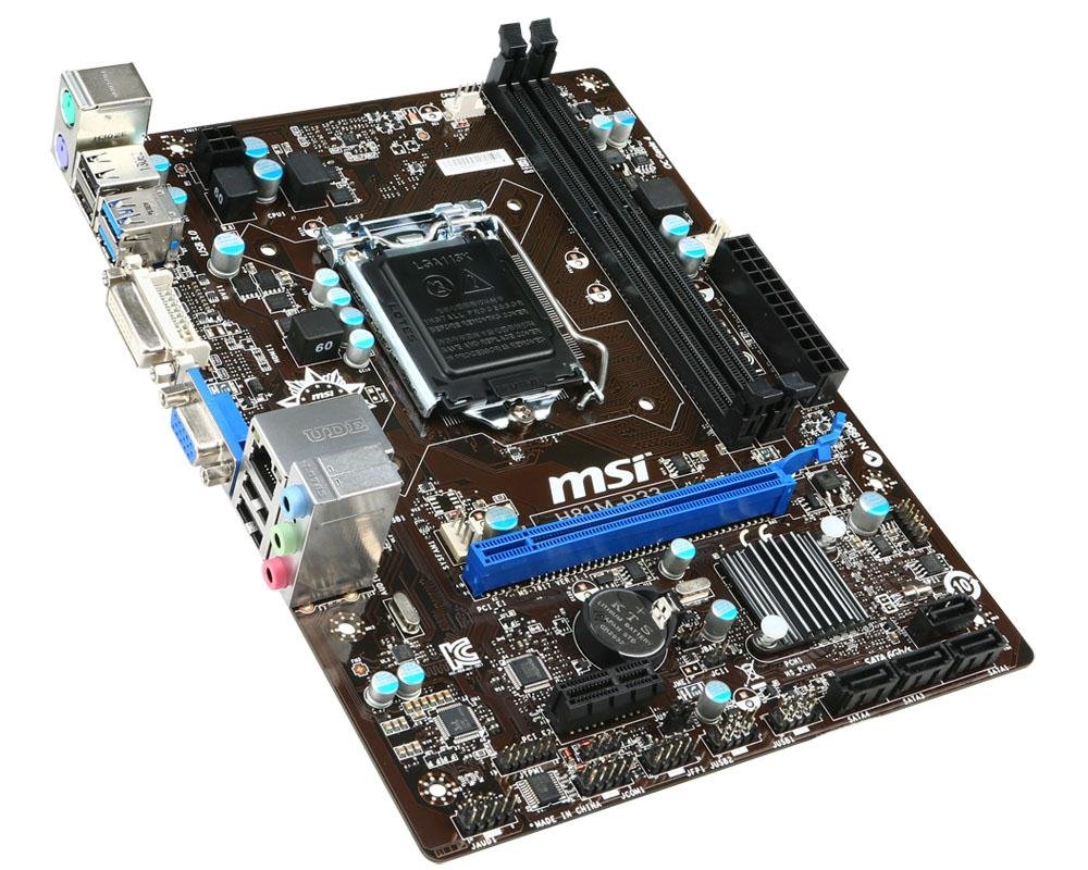 MSI Computer Corp. 7A17-019R Intel H81 LGA 1150 DDR3 USB 3.1 Micro ATX Motherboard (H81M-P33)