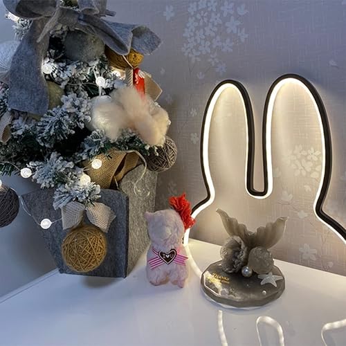 Miniatura 5 de Letreros de neón para decoración de pared, silueta de conejo, luces de neón para dormitorio, letreros LED de conejo para pared de dormitorio,