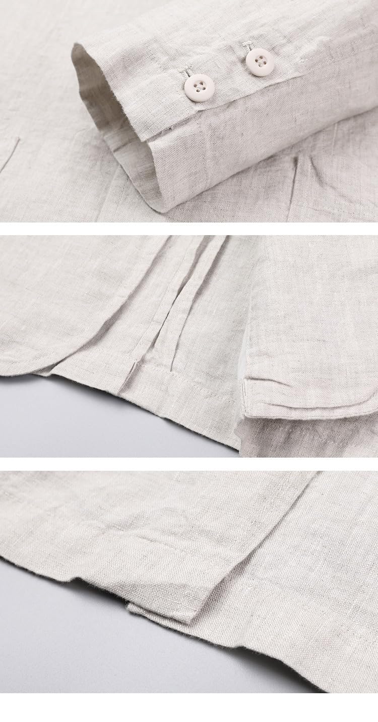 Giacca Blazer da Uomo Giacca da Abito Casual Elegante A Righe in Lino Giacca da Abito Slim Fit A Due Bottoni Giacca Estiva Leggera Cappotto da Lavoro Sportivo Sfoderato