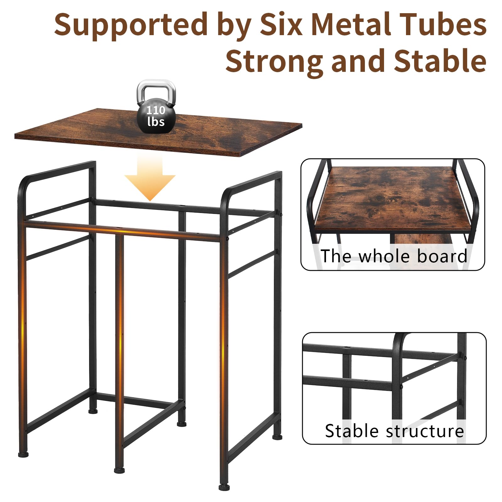 Soporte de impresora para el hogar con estación de carga, 24 x 18 pulgadas para impresora grande, soporte triturador de impresora con almacenamiento para oficina en casa, mesa para máquina de 3