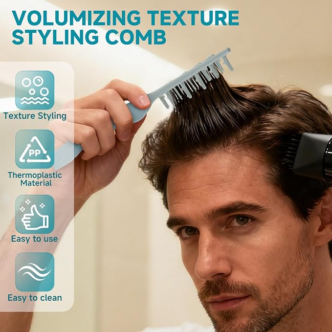 Peine texturizador para volumen y flequillo gris miniatura 3