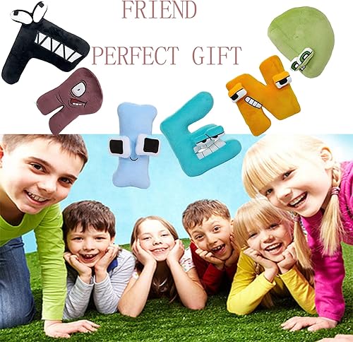Vista 2 de Peluche del alfabeto Lore con texto en inglés "Friend" Alphabet Lore - Divertida figura de peluche del alfabeto adecuada para regalar a los fanáticos