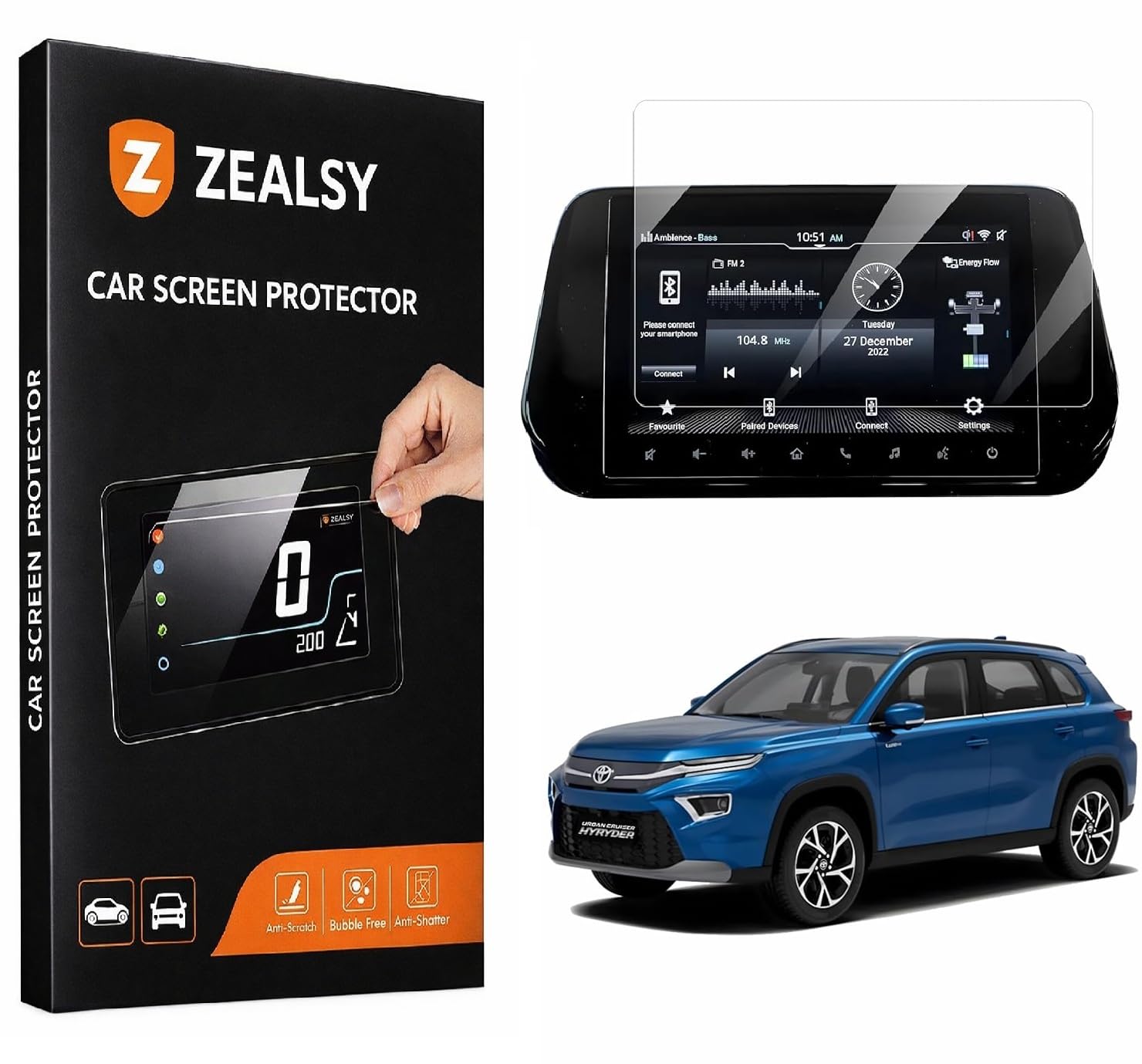 Screen Guard Protector For TOYOTA HYRYDER S 7 INCH Infotainment System Touch Accessories (7)-image-1