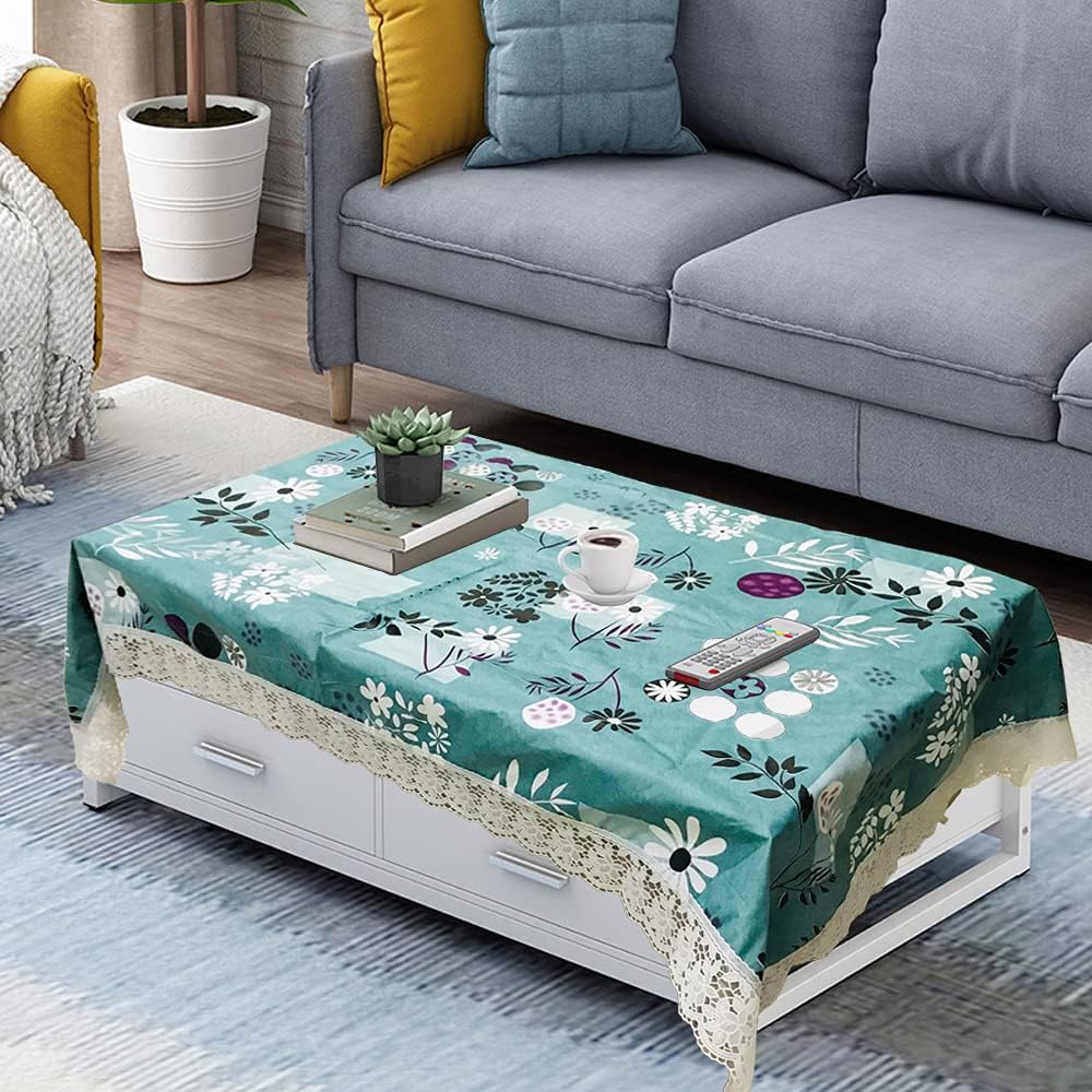 Homerz Premium Center Table Cover Waterproof and Dustproof (Smooth sea Green, 40x60 inch- Center Table)