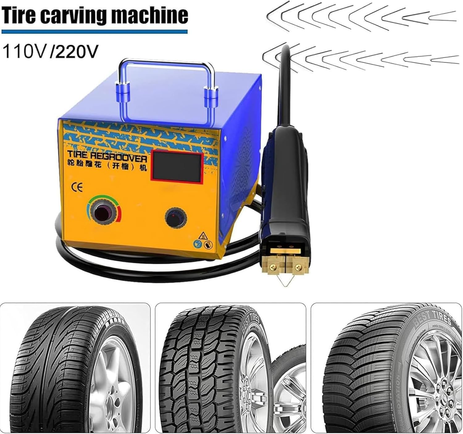 Macchina per Scanalare Pneumatici 1000W, Scanalatrice per Pneumatici per Camion
