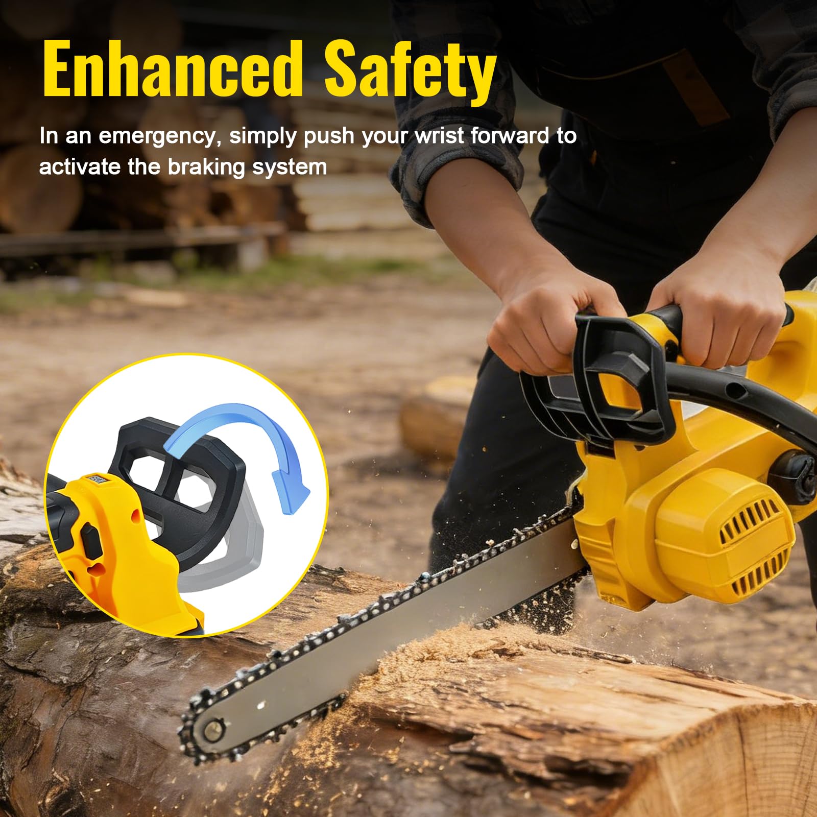 Motosierra sin escobillas de 12 pulgadas para batería Dewalt de 18 V y 20 V