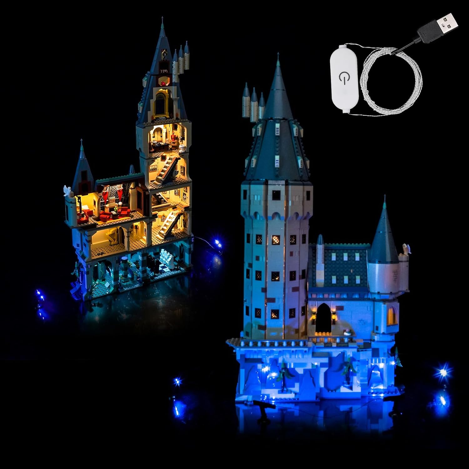 Light kit Compatible with Lego 76454 Hogwarts Castle: The Main Tower - No Model Only Light, LED Lighting Accessories Compatible with Lego 76454 Main Tower (Standard Version)
