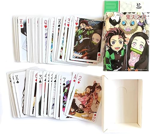 Miniatura 1 de CIAWASEI 2 Pack Anime Slayer Playing Cards, de Slayer Cute Lomo Cards,Nezuko Cards,Tanjirou Cards,Demon Poker Deck of Cards