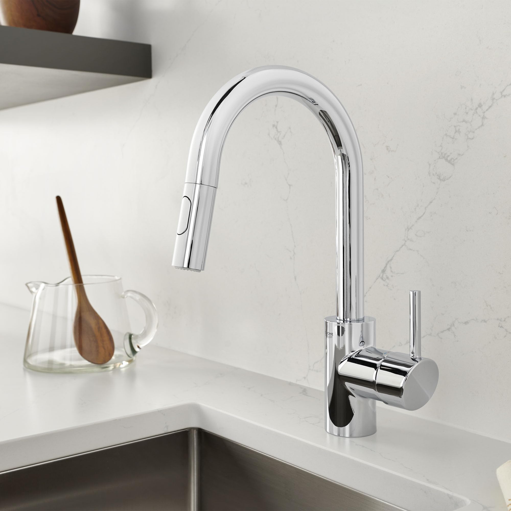 GROHE 3134910E Miscelatore monocomando per lavello, Cromo Starlight