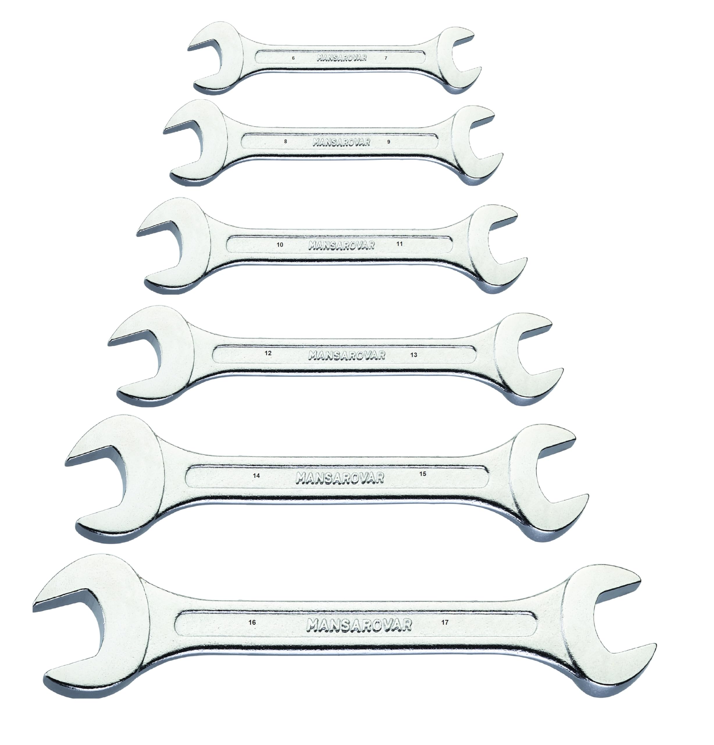 MANSAROVAR Double Open End Spanner Set 6-17MM (Head Polish, Matt finish, 6-Peice) Chrome Vanadium Steel (B0D6KSWDT3) Amazon Price History, Amazon Price Tracker