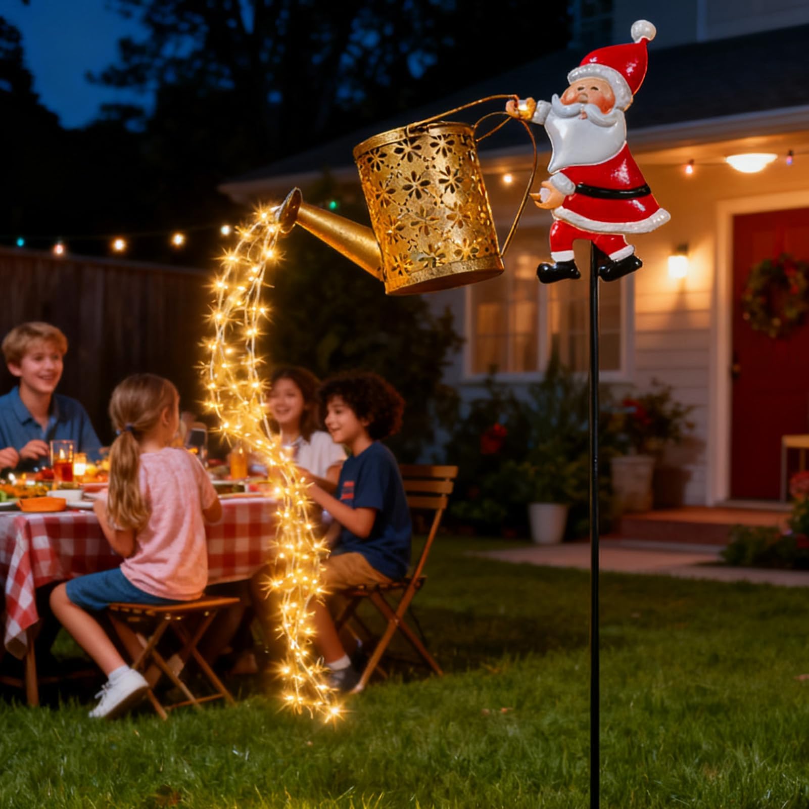 Luci Natalizie per vialetti, Lampada da Terra di Babbo Natale, Decorazione per Il Giardino.