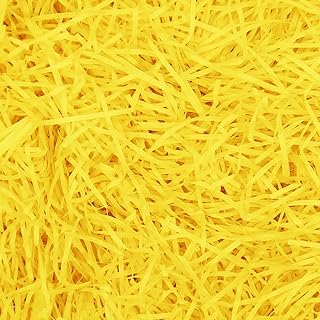 200g Raffia Material de Relleno para Cestas de Regalo Papel Triturado para Rellenar Cestas de Fiesta y Envolver Regalos para Decoraciones de Cajas de Regalo (Amarillo)