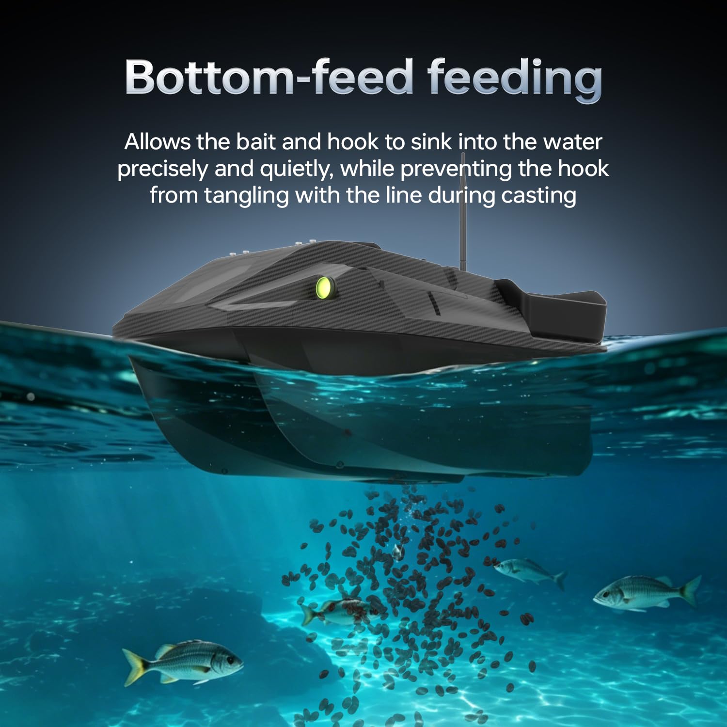 D70B GPS Köderboot 12V, 500 m Reichweite, GPS + Beidou Dual-Positionierung, 100 Wegpunkte, 3 Futterkammern, Bottom-Feed Köderausgabe, 31200‬ mAh, 2–4 Std. Laufzeit, 1,5 kg Schleppkraft