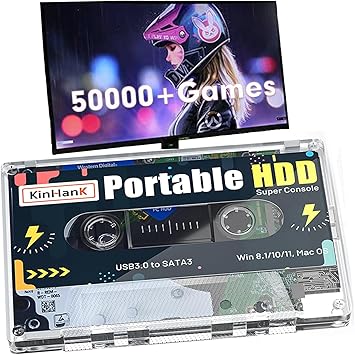 Portable Retro Gaming 320GB Hard Drive for PS2, PSP, PS1, N64, Wii, More, 50,000+ Games, 70+ Emulators, Batocera 38 OS