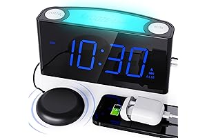 Vibrating Alarm Clock for Hearing Impaired with Bed Shaker