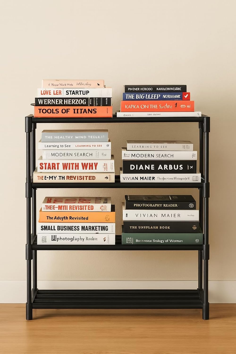 YouCopa 4 Tier Book Self Portable Book Shelf, Kids Books Racks for Home Plastic, Bookshelf for Home, Book Shelves, Stand, Organizer, Book Rack for Study Room/Library/Bedroom-Black (Black, 4-Shelf)-picture-24
