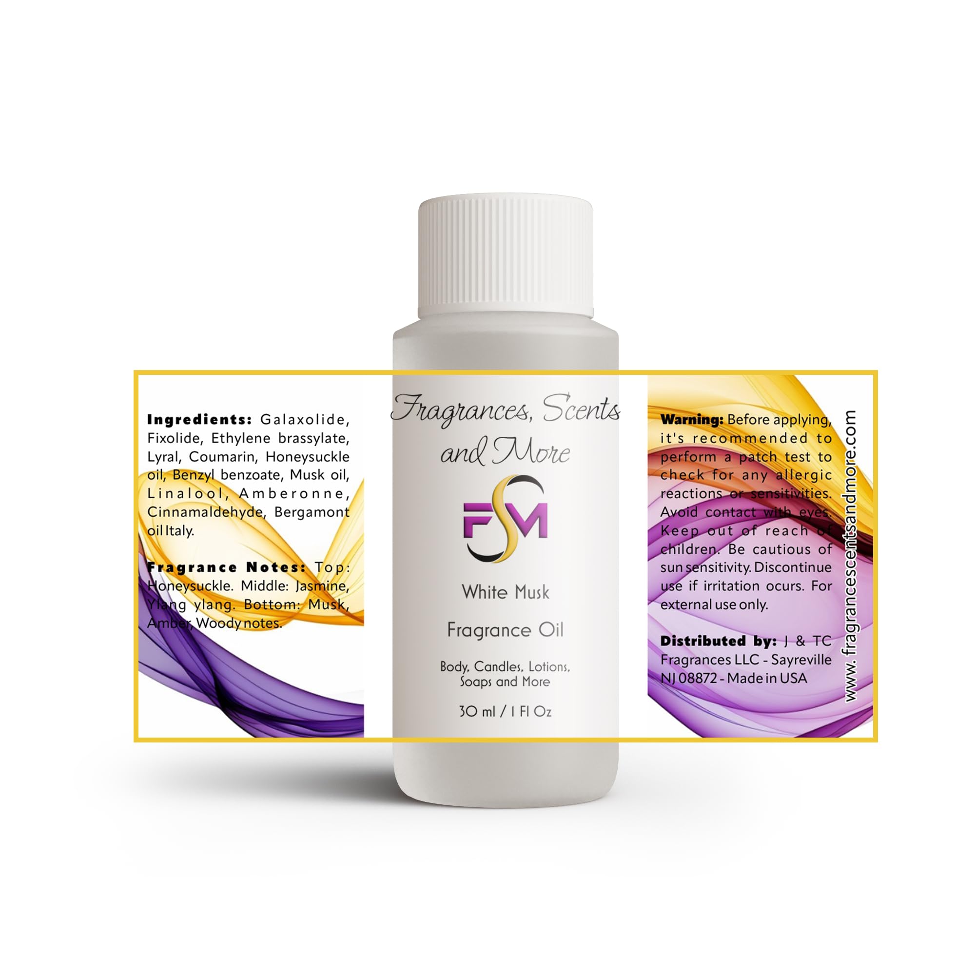 White Musk Fragrance Oil - 1 Fl Oz Plastic Bottle (30ml)