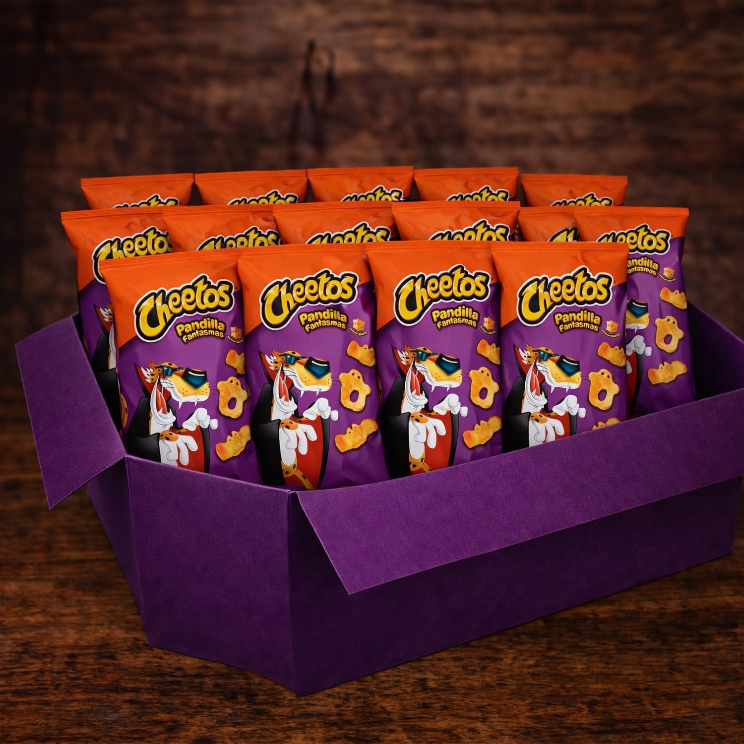 CHEETOS Pandilla Snack de Maíz Frito Sabor Queso para Fiestas y Eventos, Bolsas Individuales de 75 g, Pack de 15
