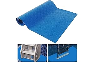 Extra Large Pool Mat for Under Ladder 15"x39" Antislip Pool Step Pad Blue