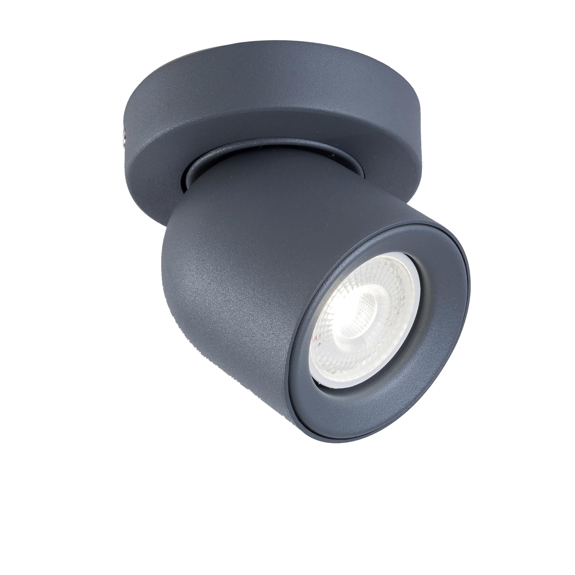 HARPER LIVING Modern Single Spotlights, Grey Spot Lights Easily Adjustable, LED Ceiling Light Rotatable GU10 Ceiling Spotlights Fitting for Bedroom, Living Room, Hallway, Lounge, Bulb not Included