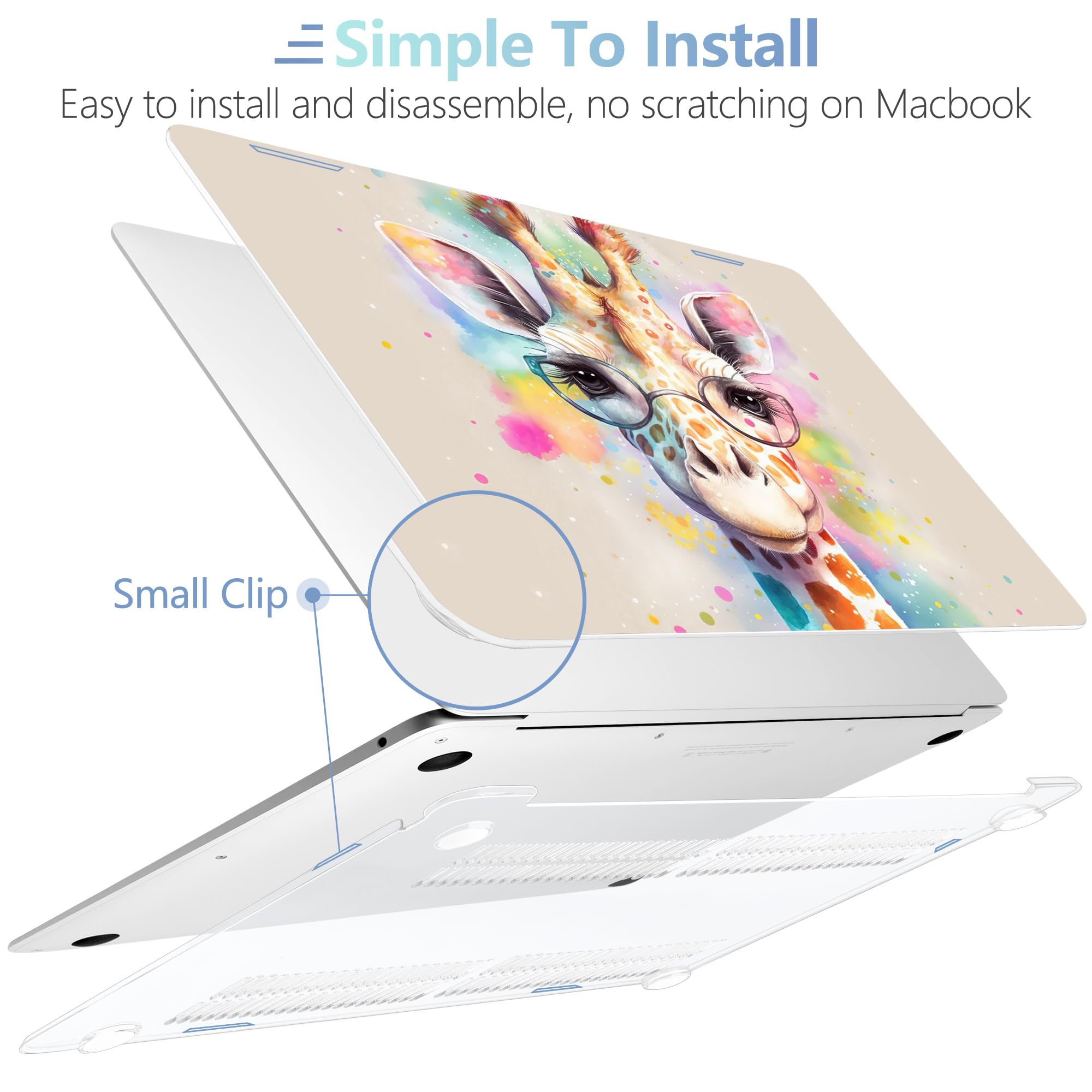 MEEgoodo Hülle Für MacBook Air 13 Zoll (2021–2018) – Kristallklar, Mit Tastaturabdeckung & Webcam-Schutz