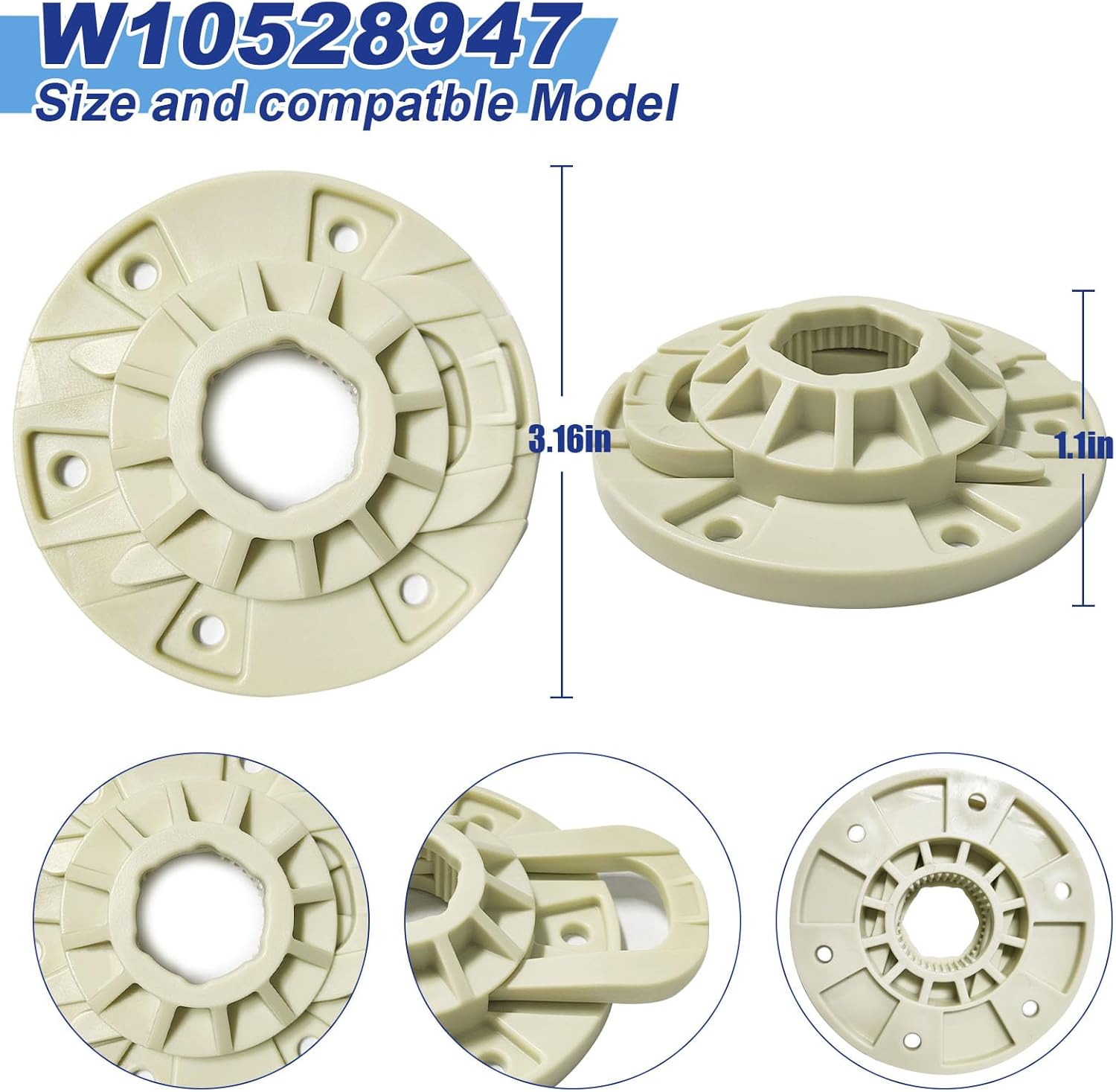 2025 Upgraded W10913953 Washer Shift Actuator W10528947 Basket Hub & W10721967 Pulley Clutch Kit with W10006384 Drive Belt - Replaces AP5665171, W10396887, PS10057144, W10326374, AP6014712