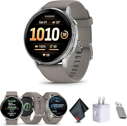 Miniatura 10 de Garmin Venu 4, 1.772 in, reloj inteligente GPS avanzado con rastreador de fitness, pantalla AMOLED de 1.4 pulgadas, linterna incorporada, 12 días