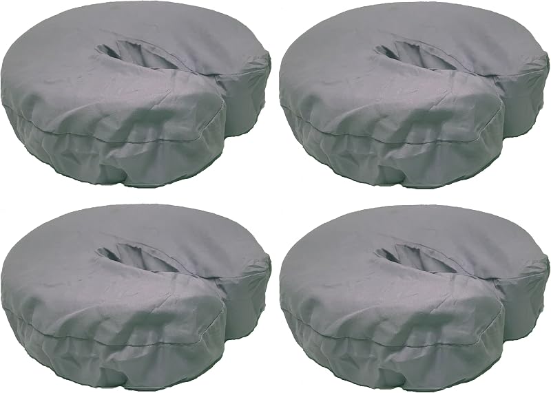 Capas de microfibra para apoio facial de maca de massagem Therapist's Choice, cinza-escuro, pacote com 4