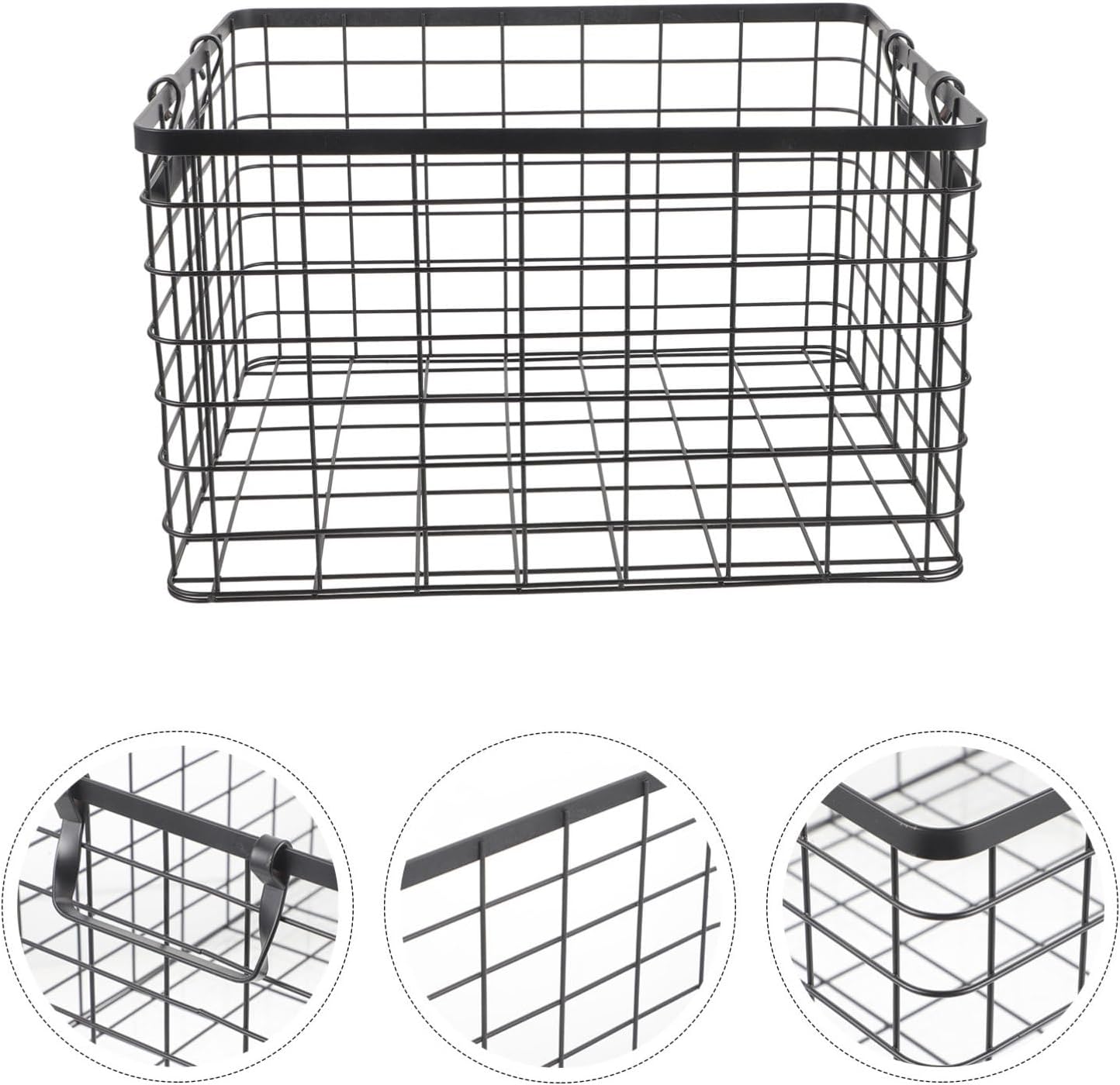 KESYOO Round Iron Firewood Basket for Outdoor Use Metal Log Holder Handle Rustic Firewood Storage Basket for Fireplace and Patio