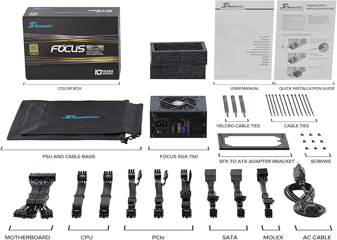 Seasonic Focus SGX-750 750W 80+ Gold Modular SFX miniatura 7