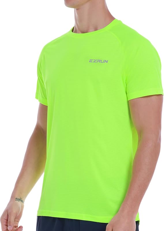 Men's Dry Fit Workout Shirt Sweat-Wicking Tee for Running